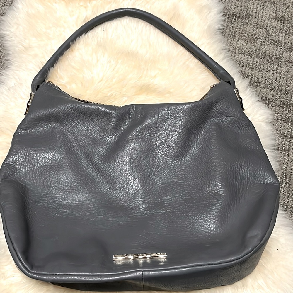 Grey Elaine Turner leather hobo bag